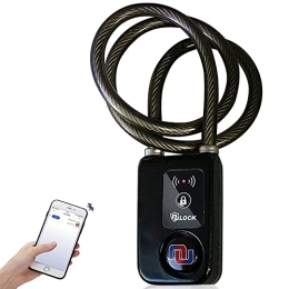 NUNET Accesorio Nulock Keyless Bluetooth Bike / Motorcycle / Gate Lock IP44 Splash-proof Cycling Lock with 110db Alarm, 10mm diameter 2-feet and 1 / 4-inch Braided Steel Cable by Nunet