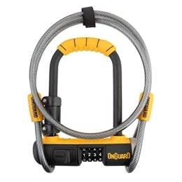 ONGUARD Cerraduras de bicicleta ONGUARD Bulldog Mini Combo Lock w / 4 'x10 mm Cable – Amarillo, un tamaño