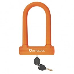 OTTOLOCK Accesorio OTTOLOCK OTTLOCK Sidekick Compact U-Lock Bicycle Lock | Size 7 cm x 14.5 cm | Weighs Only 750 Grams | Silicone Coated Naranja