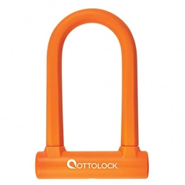 OTTOLOCK Accesorio OTTOLOCK Sidekick Compact U-Lock candado de Bicicleta 7 cm x 14, 5 cm, Pesa sólo 750 Gramos y está Recubierto de Silicona Naranja