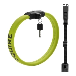 P4B Cerraduras de bicicleta P4B | Candado de seguridad portátil con llave | 85 cm x 3, 5 cm (LxB) | Cómodo de llevar | No raya la pintura de la bicicleta | Candado para bicicleta en verde / negro