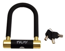 Palmy Cerraduras de bicicleta Palmy Mini Aluminium U-lock (5.1" X 2.95") Black / gold