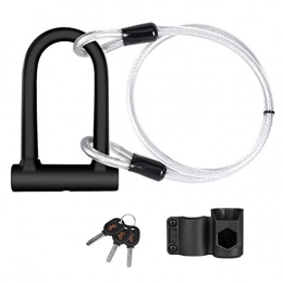 Pasas Bike U Lock grillete en D de alta seguridad con cable flexible de acero de 1,2 m para bicicletas, bicicletas, motocicletas, bicicletas plegables