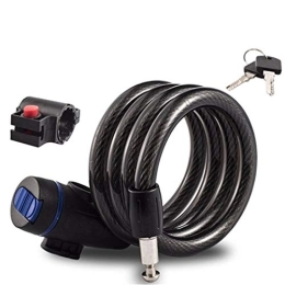 PPLAS Accesorio PPLAS De la Bici Bike Lock Cable Básico espiralado Combinación Cable cerraduras de Bicicletas con Cables de Acero Soporte Flexibles (Color : Blue)