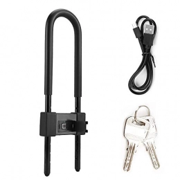 Qiterr Cerraduras de bicicleta Qiterr U-Lock, U Tipo Portátil IP65 USB LED Huella Digital Candado Antirrobo Cerradura de Puerta de Bicicleta de Seguridad Inteligente