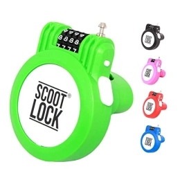 Scoot Lock Accesorio SCOOT LOCK® Cerradura de bicicleta portátil y cerradura de scooter con cerradura de bicicleta reforzada y cerradura de scooter para niños y adultos (verde)