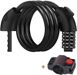 WBDZ Accesorio Secure Lock Candado para bicicleta Candado para cable de bicicleta, Combinación reiniciable de código de 5 dígitos de alta seguridad, Núcleo interno Cable de acero resistente y grueso de 4, 5 mm, Cand