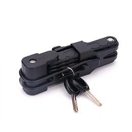 WBDZ Accesorio Secure Lock Candado retráctil para bicicleta Candado plegable para bicicleta portátil, candado de cadena de acero de aleación de 6 juntas con soporte de almacenamiento, candado de seguridad compacto