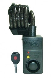 Security Plus Cerraduras de bicicleta Security Plus - Cierre en Espiral con Alarma, Color Negro
