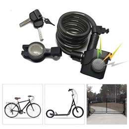 SGSG Cerraduras de bicicleta SGSG Candado de Bicicleta, Candado de Cadena de Bicicleta de Alta Seguridad con Alarma de vibración, Candados de Bicicleta con Soporte de Montaje Cilindro de Bloqueo Resistente al Desgaste, Canda