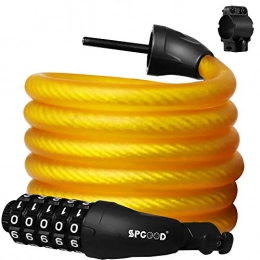 SPGOOD Accesorio SPGOOD Cable de bloqueo de bicicleta / bloqueo de cadena de bicicleta / cerradura de ciclismo (8 colores) con códigos de 5 dígitos (180 cm / 12 mm) combinación de cable para bicicleta ciclo