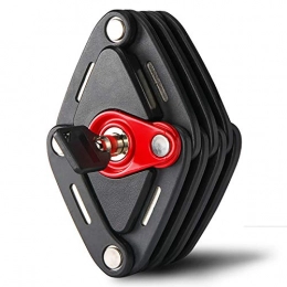 StepX Cerraduras de bicicleta StepX Candado Plegable para Bicicleta, Seguridad Fuerte Antirrobo Candado Bici Cable de Cadena Resistente, Candado para Motocicleta MTB Ciclismo Lock, con 2 Llaves, 83 cm(Color:Negro)