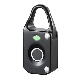 TRQJY Smart Lock, Huella Digital Candado Seguridad Impermeable Cerradura Sin Llave Cargador USB A Prueba De Polvo Desbloqueo Rápido Adecuado para Mochila Equipaje,Negro