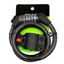 UFFD Accesorio UFFD Candado De Bicicleta Antirrobo Bloqueo Cable, Candado Bicicleta Combinación Alta Seguridad Antirrobo 5 Dígitos con Cadena De Material Ecológico De PVC, 120cm X12mm (Color : Black)