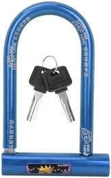 UPPVTE Cerraduras de bicicleta UPPVTE Bike U-Lock, Bloqueo de Bicicleta Bike Lock en Forma de U Acero Pure Copper Core Core Montain Bike Seguridad antirrobo Bloqueo sólido Candado Bicicleta (Color : Blue, Size : 7.5 * 16.5cm)