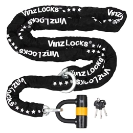 Vinz Cerraduras de bicicleta Vinz Trivor Chain Lock Art 4 | Loop Chain Locker Lock | Motorcycle Lock Scooter Lock U-Lock | 120-300 cm (3m) x ø10, 5mm (150cm) (300 cm)
