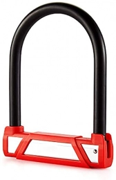 WXFCAS Accesorio WXFCAS Bicicleta Lock Anti-Cut Durable Cerradura en Forma de U Apertura Anti-violenta con Cubierta de Polvo para Bicicleta Motocicleta eléctrica (Color: Rojo, Tamaño: Un tamaño)