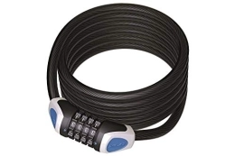 XLC Accesorio XLC LO-L11 RonaldBiggs-Candado de Cable en Espiral, Negro, 1850 mm