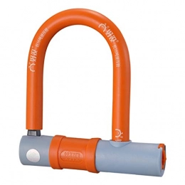 YQRJYB Cerraduras de bicicleta YQRJYB Bold Fitting Bicycle Lock Fold Mountain Bike Lock Seguridad antirrobo Lock U-Lock (Color : Orange)