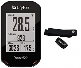 Bryton Ordenadores de ciclismo Bryton 420H Rider con Banda Cardio, Unisex Adulto, Negro, 83, 9 x 49, 9 x 16, 9 cm