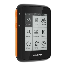 CooSpo Accesorio COOSPO Ordenador de Bicicleta GPS Inalámbrico Bluetooth 5.0 y Ant + Ciclocomputador Automática Pantalla LCD Grande de 2, 6 Pulgadas