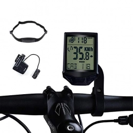 Frondent Velocímetro de bicicleta para ordenador, cuentakilómetros con cadencia, velocidad y frecuencia cardíaca 3 en 1 sensor para todas las bicicletas de montaña y de carretera (negro y blanco)