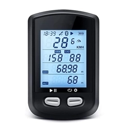 HKMA Accesorio HKMA Ordenador inalámbrico para Bicicleta, cuentakilómetros GPS para Bicicleta y velocímetro con Bluetooth, Recargable, Resistente al Agua, se Adapta a Todas Las Bicicletas