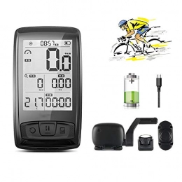 LICHUXIN Ordenadores de ciclismo Inalmbrico velocmetro la bici, impermeable del velocmetro, Bluetooth conectado sensor de cadencia para la velocidad de medicin, utilizado para carretera Velocidad de seguimiento de la bici