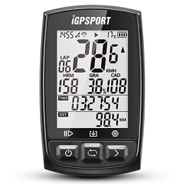 Lixada Accesorio Lixada GPS Ordenador de Ciclismo Recargable IPX7 Resistente al Agua Pantalla Antideslumbrante Bicicleta GPS Ordenador Odómetro con Soporte