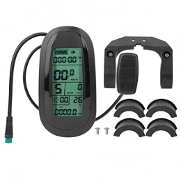 Hongzer Accesorio Medidor de Pantalla de Bicicleta, Medidor de Pantalla LCD eléctrico de plástico KT-LCD6 con Conector Impermeable para modificación de Bicicleta