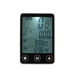 NEHARO Accesorio NEHARO Cuentakilómetros para Bicicleta Multifuncional inalámbrico táctil LCD Botón de Bicicletas Ordenador cuentakilómetros velocímetro (Color : Plata, tamaño : Un tamaño)