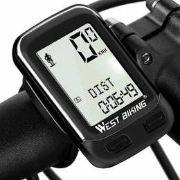 SAFWEL Accesorio Odómetro de Bicicleta, velocímetro de Bicicleta Impermeable inalámbrico Multifuncional for Exteriores con retroiluminación LCD / Pantalla de 5 Idiomas