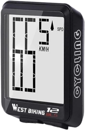 SAFWEL Ordenadores de ciclismo Ordenador inalámbrico for Bicicleta, velocímetro Digital Grande for Ordenador de Bicicleta, medición de Tiempo de Distancia de Velocidad a Prueba de Agua con retroiluminación LCD (Color : Nero)