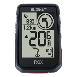 Sigma Ordenadores de ciclismo SIGMA ROX 2.0 Negro, ciclocomputador inalámbrico con GPS incl. soporte de GPS, GPS para el aire libre para disfrutar de los paseos en bicicleta, negro, 44, 9 x 73, 6 x 18, 4 mm