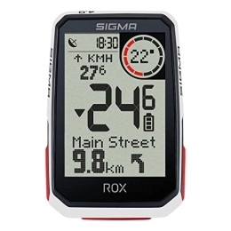 Sigma Sport Accesorio SIGMA ROX 4.0 blanco, ciclocomputador inalámbrico con GPS incl. soporte de GPS, navegación GPS con altímetro, color: blanco