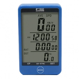 SANWAN Accesorio Velocímetro de bicicleta, ordenador inalámbrico impermeable para bicicleta, cuentakilómetros con pantalla LCD retroiluminada, azul