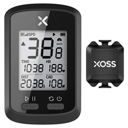 XOSS Ordenadores de ciclismo XOSS G+ - Ordenador de bicicleta GPS con sensor de cadencia inteligente, ant+ Bluetooth para ciclismo, odómetro inalámbrico, rastreador de MTB impermeable, compatible con todas las bicicletas