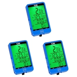 ABOOFAN Ordinateurs de vélo ABOOFAN Lot de 3 chronomètres, Compteur de Vitesse, Compteur kilométrique LCD étanche (Bleu)
