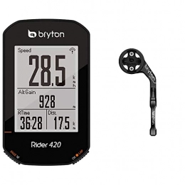 Bryton Ordinateurs de vélo Bryton 420E Rider, Noir, 83, 9 x 49, 9 x 16, 9 Adulte Unisexe, 83.9x49.9x16.9 & Autro Support Avant Sport Mount en Aluminium Rider pour Guidon