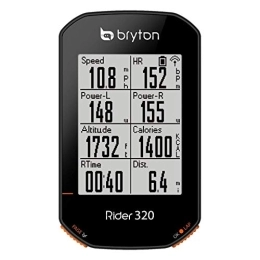 Bryton Accessoires Bryton Compteur de vélo Rider 320E Noir GPS Vitesse, Distance, Calories, Cadence