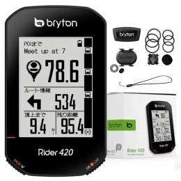 Bryton Ordinateurs de vélo Bryton Mixte 420t Rider avec cadence et bande cardio, Noir, 83.9x49.9x16.9 EU