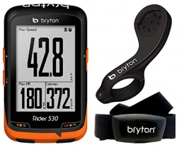 Bryton Ordinateurs de vélo Bryton Rider 530H, Ordinateur GPS avec capteur fréquence Cardiaque Unisexe – Adulte, Noir, M