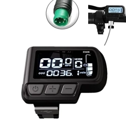 LARIAU Ordinateurs de vélo Compteur de vitesse à écran LCD EN06 pour vélo électrique, compteur de vitesse de vélo 24V 36V 48V avec connecteur étanche et remplacement de l'affichage de la vitesse d'alimentation USB pour vélo é