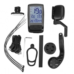 Alomejor Accessoires Compteur Kilometrique de Vélo Étanche Multi-Fonctionnel Rechargeable par USB LCD Backlight Compteur de Vitesse de Vélo pour Le Cyclisme en Extérieur