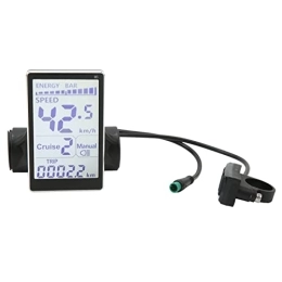 Gedourain Ordinateurs de vélo Compteur LCD de vélo électrique, Panneau de Commande LCD de Remplacement résistant à l'usure 24V 36V 48V 60V pour vélos électriques de 31, 8 mm