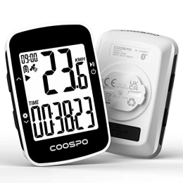 CooSpo Accessoires COOSPO BC26 Compteur Velo sans Fil GPS, Bluetooth 5.0 Ordinateur Vélo GPS Kilométrique Odomètre, Écran LCD rétroéclairé de 2, 3 Pouces Compatible avec Strava