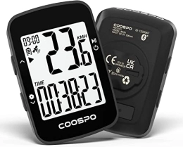 CooSpo Ordinateurs de vélo COOSPO BC26 Compteur Velo sans Fil GPS, Bluetooth 5.0 Ordinateur Vélo GPS Kilométrique Odomètre, Écran LCD rétroéclairé de 2, 3 Pouces Compatible avec Strava, Route et VTT