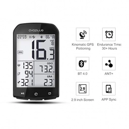 CYCPLUS Accessoires CYCPLUS GPS Ordinateur de vélo Compteur de Vitesse et odomètre de vélo étanche et Compteur Ant + Ordinateur de vélo sans Fil Bluetooth Compatible avec écran LCD de 2, 9 Pouces avec rétroéclairage