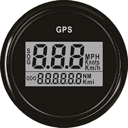 ELING Ordinateurs de vélo ELING Compteur de compteur de vitesse GPS Digital garanti pour bateau de voiture avec rétroéclairage 2 pouces (52mm) 12V / 24V