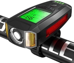 Gaojian LED Bidons, Lumière USB Rechargeable Avant avec écran LCD et Compteur kilométrique Horn, Avant la lumière imperméable à l'eau pour Le vélo